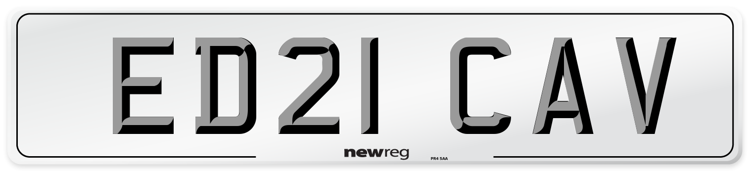 ED21 CAV Number Plate from New Reg
